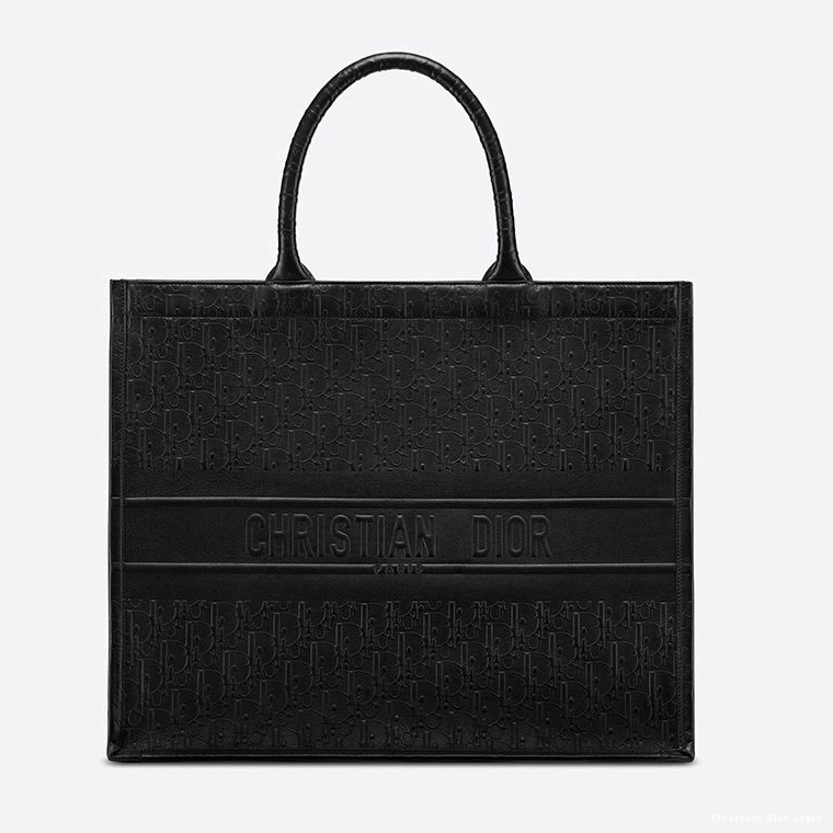 Cheap Book Dior Tote Oblique Embossed Black Calfskin 0813 Luxury